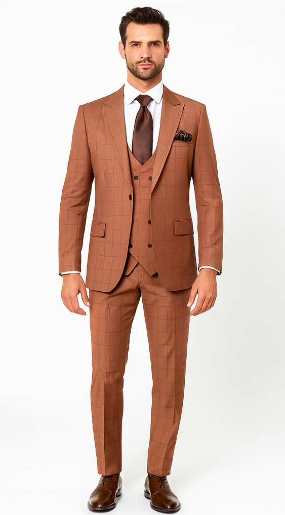 Rossi Man MAX RM1786 Slim Fit 3-Piece Suit - Men’s Formalwear USA Men's Outlet