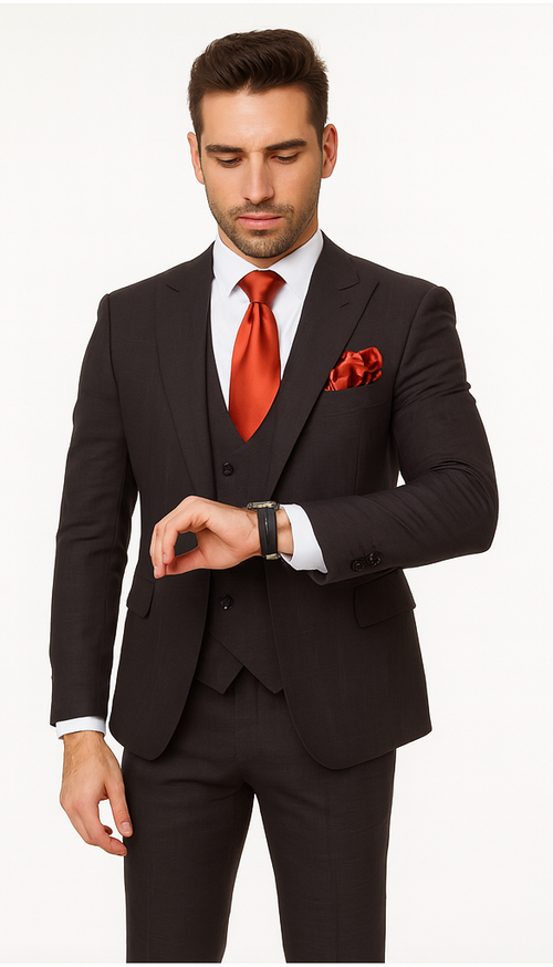 Rossi Man MAX RM1787 Slim Fit 3-Piece Suit - Men’s Formalwear by USA Men's Outlet