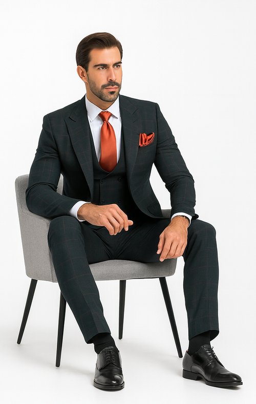Rossi Man MAX RM1788 Slim Fit 3-Piece Suit - Men’s Formalwear by USA Men's Outlet