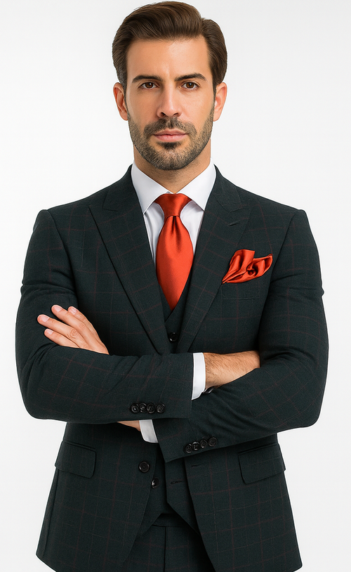Rossi Man MAX RM1788 Slim Fit 3-Piece Suit - Men’s Formalwear by USA Men's Outlet