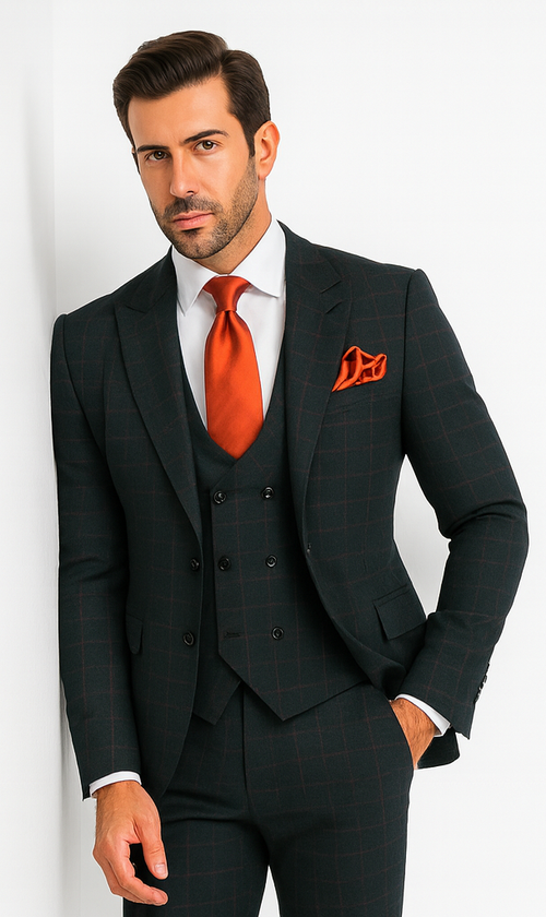 Rossi Man MAX RM1788 Slim Fit 3-Piece Suit - Men’s Formalwear by USA Men's Outlet