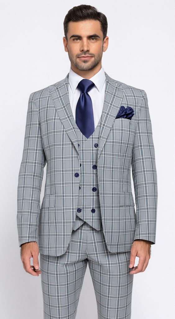 Rossi Man MAX RM1820 Slim Fit 3-Piece Suit - Men’s Formalwear by USA Men's Outlet