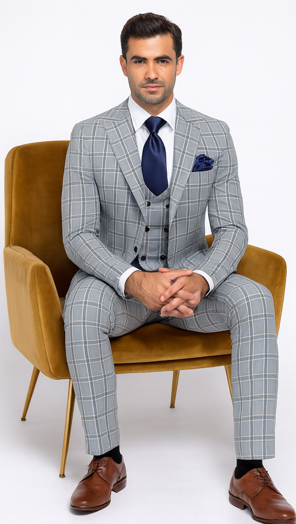 Rossi Man MAX RM1820 Slim Fit 3-Piece Suit - Men’s Formalwear by USA Men's Outlet
