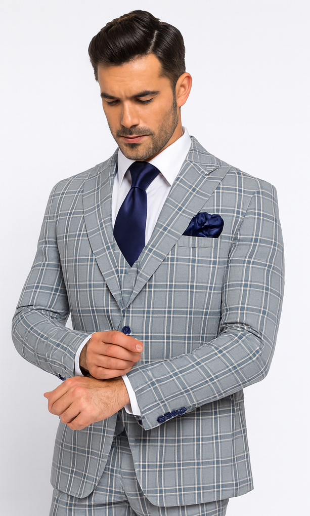 Rossi Man MAX RM1820 Slim Fit 3-Piece Suit - Men’s Formalwear by USA Men's Outlet