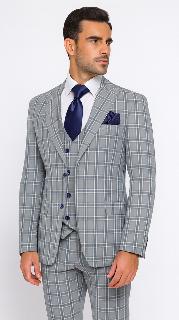 Rossi Man MAX RM1820 Slim Fit 3-Piece Suit - Men’s Formalwear by USA Men's Outlet