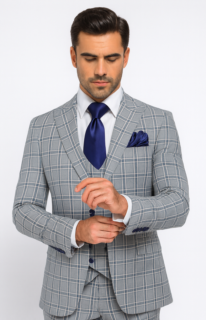 Rossi Man MAX RM1820 Slim Fit 3-Piece Suit - Men’s Formalwear by USA Men's Outlet