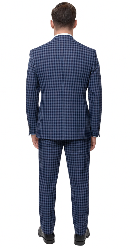 Rossi Man MAX RM1835 Blue Slim Fit 3-Piece Suit - Men’s Formalwear by USA Men's Outlet