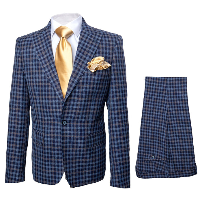 Rossi Man MAX RM1835 Blue Slim Fit 3-Piece Suit - Men’s Formalwear by USA Men's Outlet