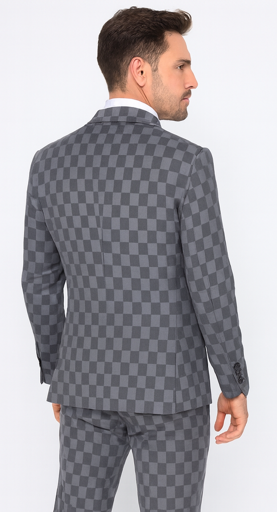 Rossi Man MAX RM1836 Grey Slim Fit 3-Piece Suit - Men’s Formalwear by USA Men's Outlet