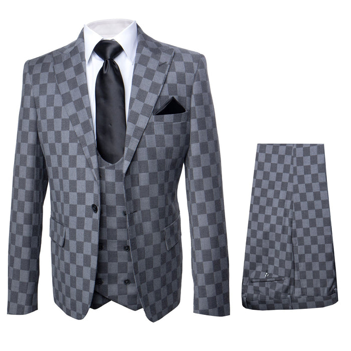 Rossi Man MAX RM1836 Grey Slim Fit 3-Piece Suit - Men’s Formalwear by USA Men's Outlet