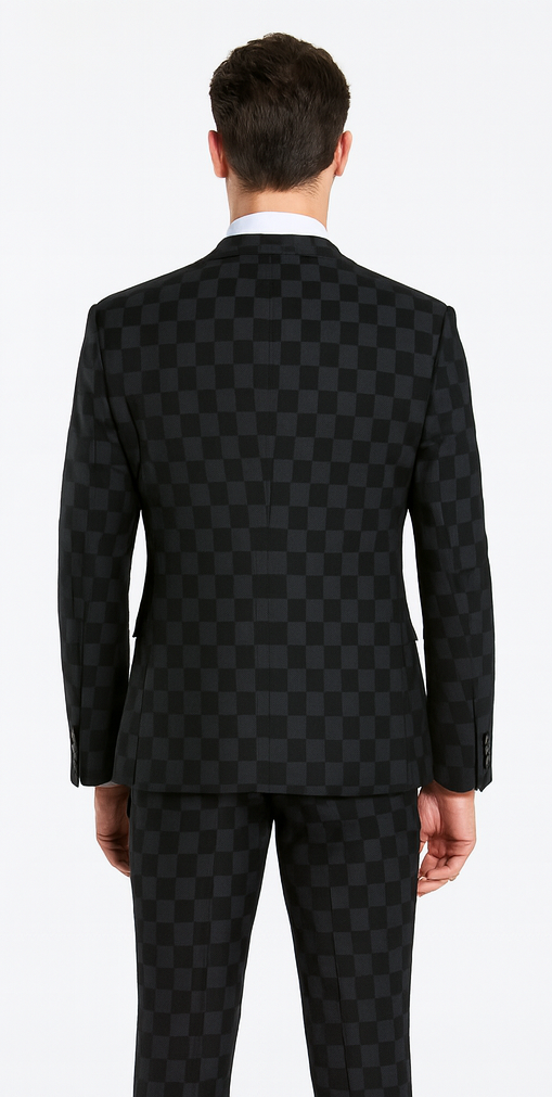 Rossi Man MAX RM1837 Black Slim Fit 3-Piece Suit - Men’s Formalwear by USA Men's Outlet