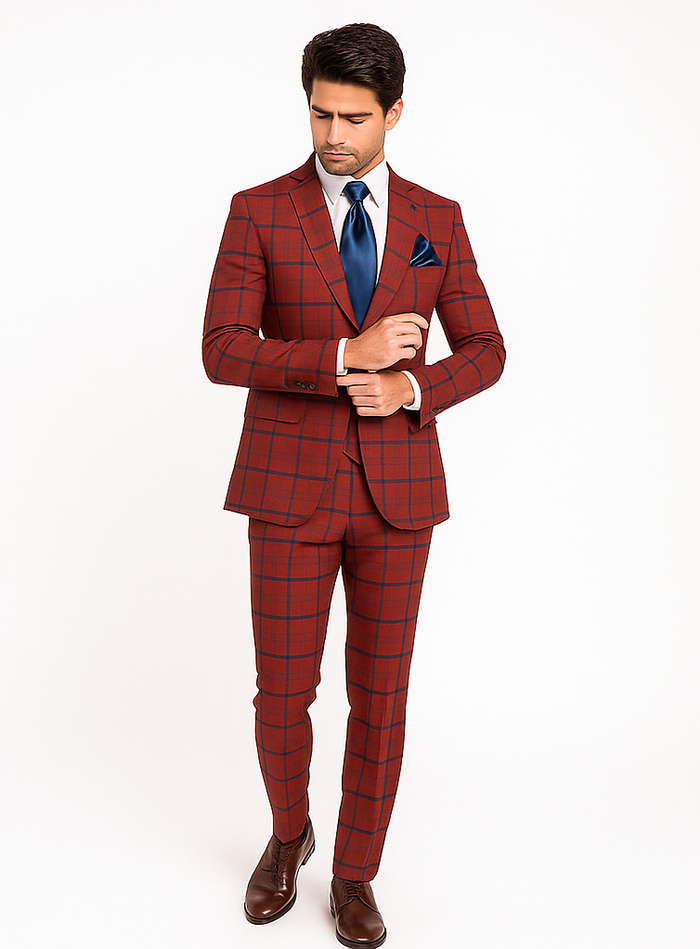 Rossi Man Max RM1842 - Slim Fit 3-Piece Formal Suit for Men - Modern Tailored Elegance Design by USA Men's Outlet