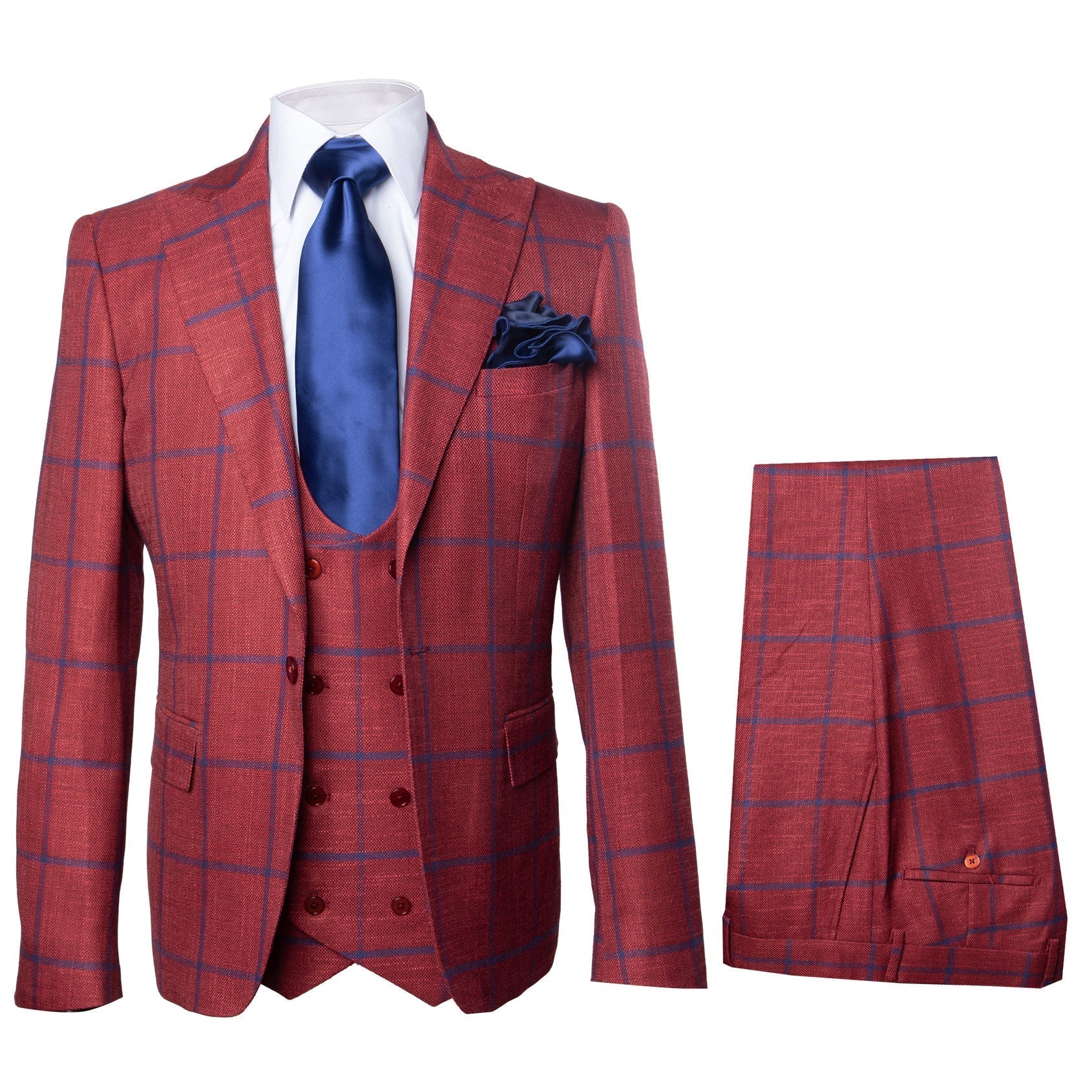 Rossi Man Max RM1842 - Slim Fit 3-Piece Formal Suit for Men - Modern Tailored Elegance Design by USA Men's Outlet