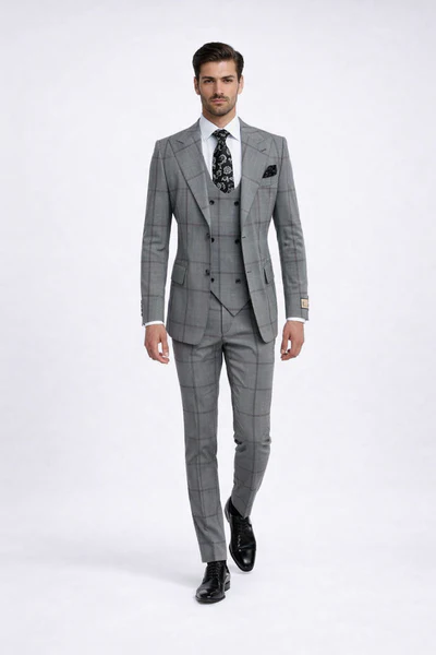 Rossi Man Men’s Dress Suit - Classic Rossiman Formalwear for Timeless Style - Italian Tailored Slim Fit Suit | USA Men's Outlet