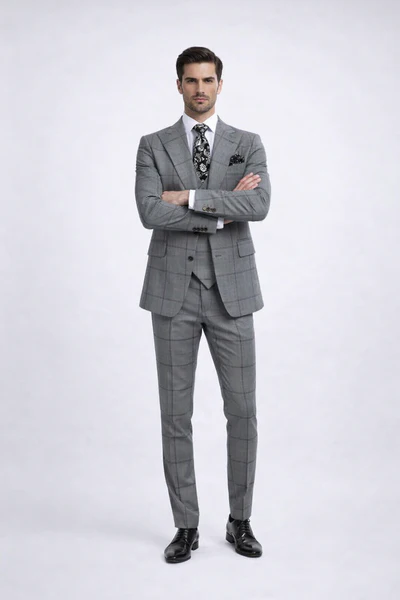 Rossi Man Men’s Dress Suit - Classic Rossiman Formalwear for Timeless Style - Italian Tailored Slim Fit Suit | USA Men's Outlet