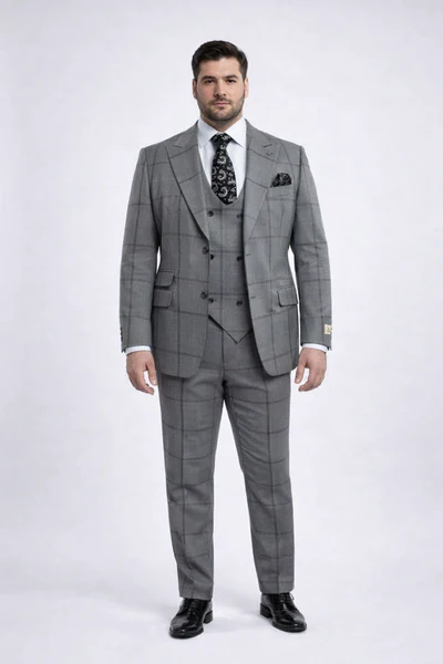 Rossi Man Men’s Dress Suit - Classic Rossiman Formalwear for Timeless Style - Italian Tailored Slim Fit Suit | USA Men's Outlet