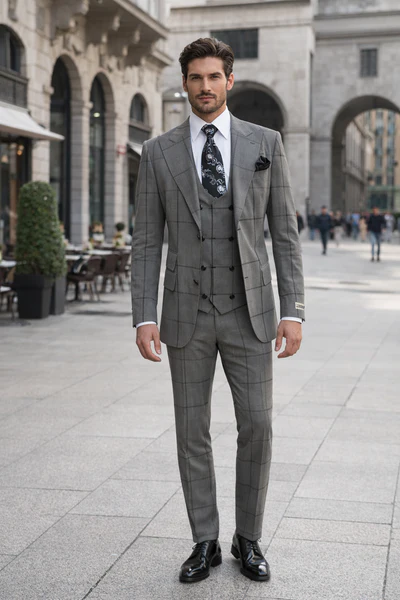 Rossi Man Men’s Dress Suit - Classic Rossiman Formalwear for Timeless Style - Italian Tailored Slim Fit Suit | USA Men's Outlet