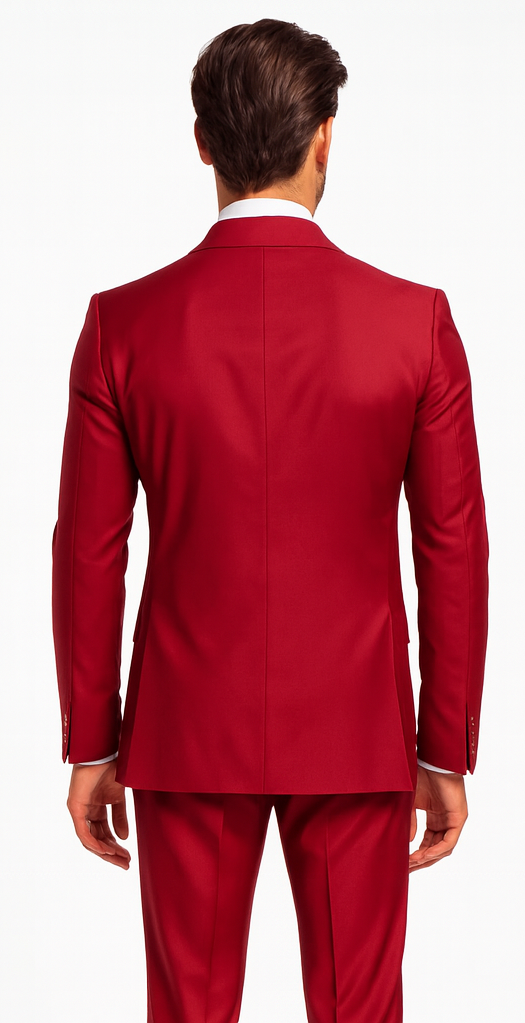 Rossi Man MILANO RM1191 Men’s Slim Fit 3-Piece Red Suit - Stylish Modern Formalwear for Events USA Men's Outlet