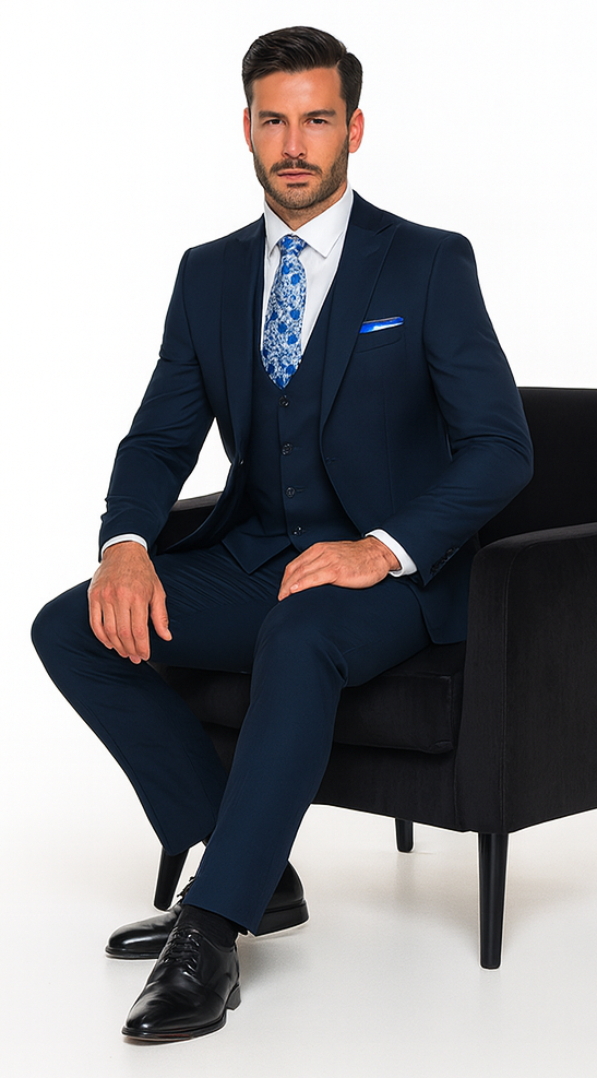 Rossi Man RM1102 Sydney II - Modern Slim Fit Formal Suit for Men - Tailored Contemporary Elegance | USA Men's Outlet