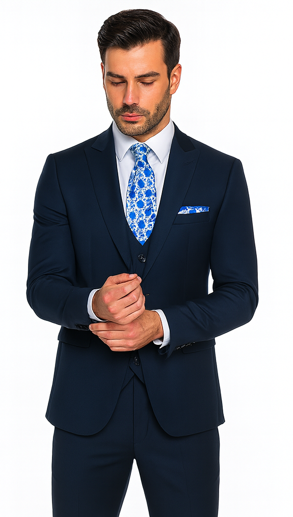 Rossi Man RM1102 Sydney II - Modern Slim Fit Formal Suit for Men - Tailored Contemporary Elegance | USA Men's Outlet