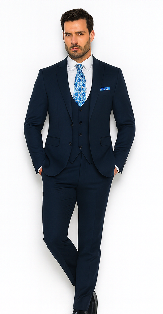 Rossi Man RM1102 Sydney II - Modern Slim Fit Formal Suit for Men - Tailored Contemporary Elegance | USA Men's Outlet