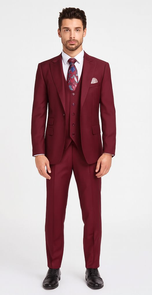 Rossi Man RM1174 - Modern Slim Fit Sydney II 3-Piece Suit for Men - Elegant Tailored Formalwear | USA Men's Outlet