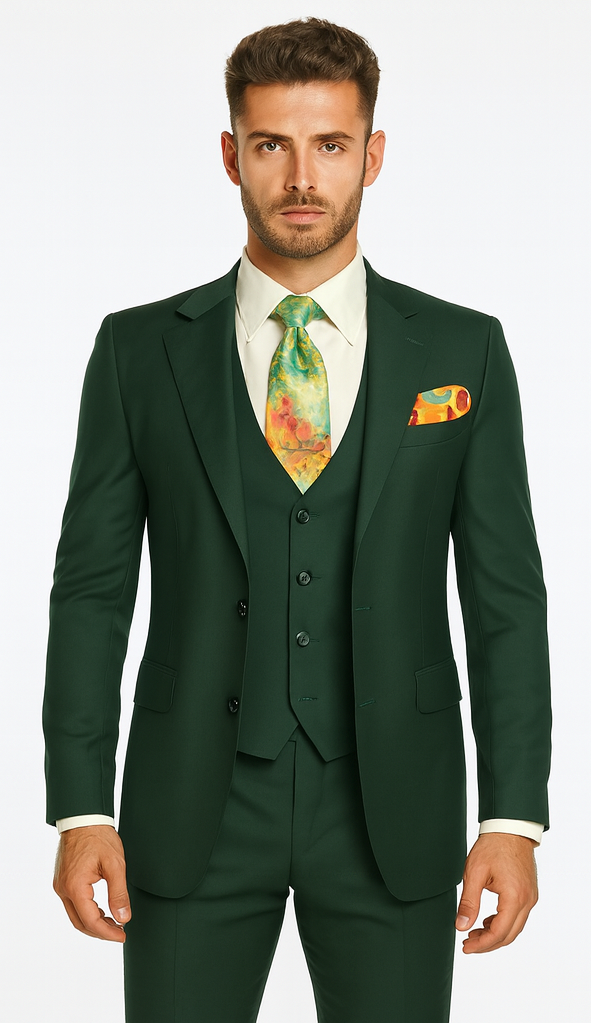 Rossi Man RM1190 - Sydney - 3-Piece Slim Fit Suit for Men - Modern Tailored Formalwear USA Men's Outlet