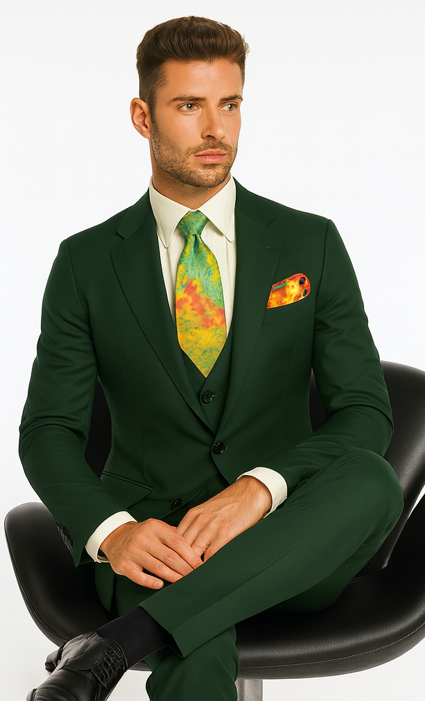 Rossi Man RM1190 - Sydney - 3-Piece Slim Fit Suit for Men - Modern Tailored Formalwear USA Men's Outlet