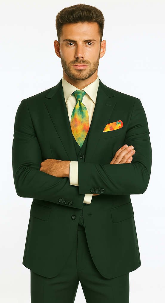 Rossi Man RM1190 - Sydney - 3-Piece Slim Fit Suit for Men - Modern Tailored Formalwear USA Men's Outlet