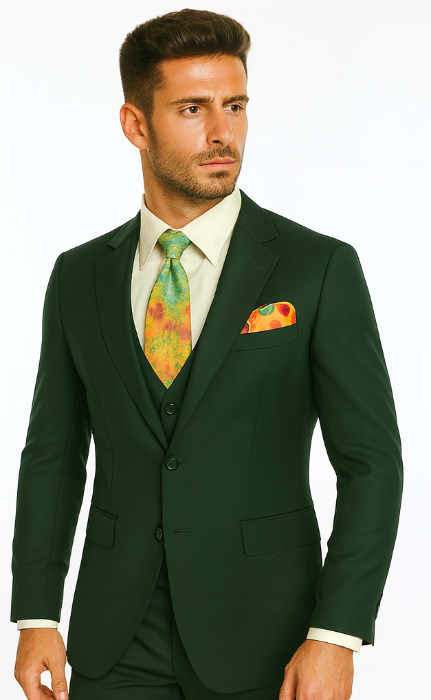 Rossi Man RM1190 - Sydney - 3-Piece Slim Fit Suit for Men - Modern Tailored Formalwear USA Men's Outlet