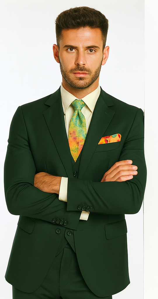 Rossi Man RM1190 - Sydney - 3-Piece Slim Fit Suit for Men - Modern Tailored Formalwear USA Men's Outlet