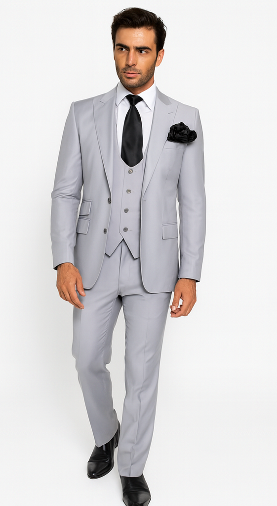 Rossi Man RM1204 - Sydney II Slim Fit 3-Piece Suit for Men - Modern Tailored Formalwear by USA Men's Outlet