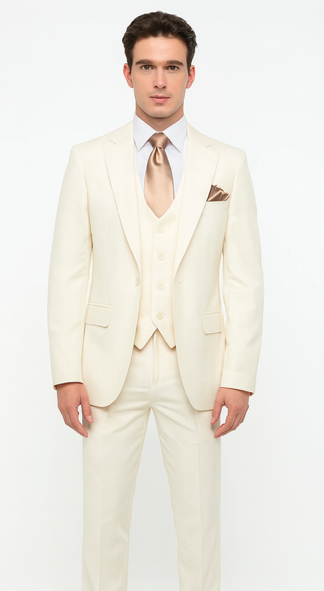 Rossi Man RM1206 - Sydney II Collection 3-Piece Slim Fit Suit for Men - Modern Tailored Formalwear | USA Men's Outlet