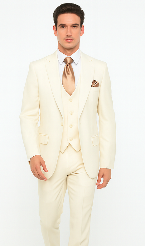 Rossi Man RM1206 - Sydney II Collection 3-Piece Slim Fit Suit for Men - Modern Tailored Formalwear | USA Men's Outlet