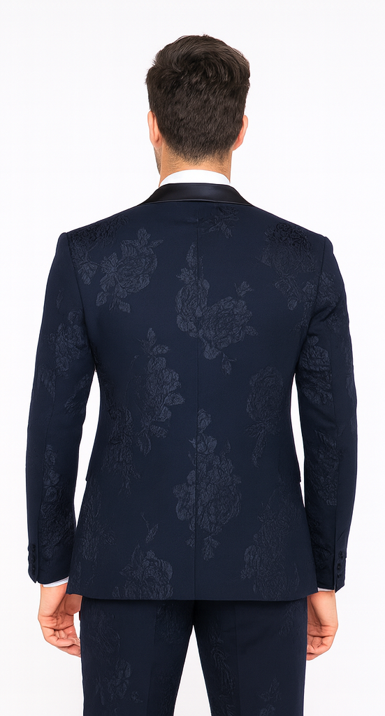 Rossi Man RM1252 - Men’s 3-Piece Smoking Style Tuxedo - Elegant Evening Formalwear by USA Men's Outlet