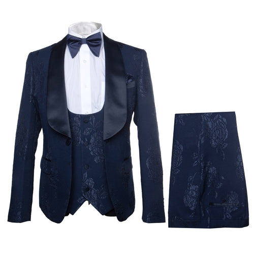 Rossi Man RM1252 - Men’s 3-Piece Smoking Style Tuxedo - Elegant Evening Formalwear by USA Men's Outlet