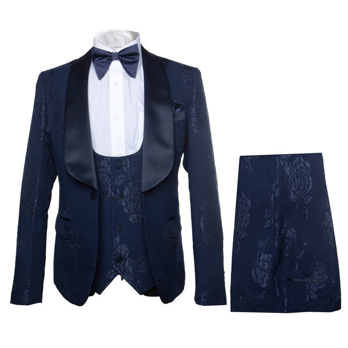 Rossi Man RM1252 - Men’s 3-Piece Smoking Style Tuxedo - Elegant Evening Formalwear by USA Men's Outlet