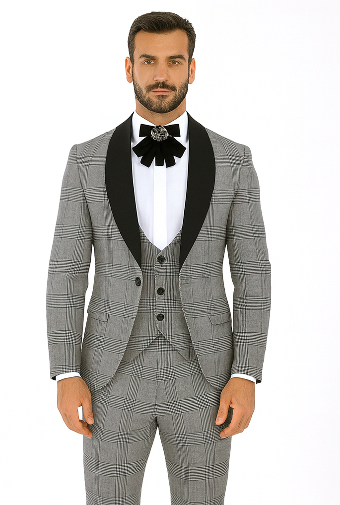 Rossi Man RM1295 Classic 3-Piece Smoking Tuxedo - Men’s Formalwear by USA Men's Outlet