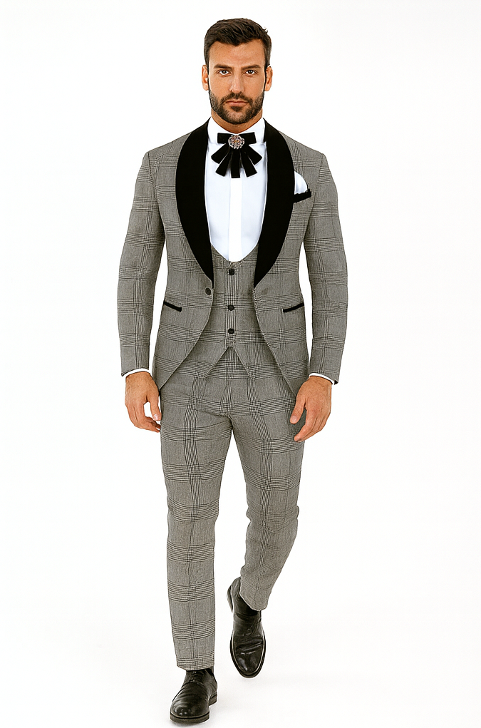 Rossi Man RM1295 Classic 3-Piece Smoking Tuxedo - Men’s Formalwear by USA Men's Outlet
