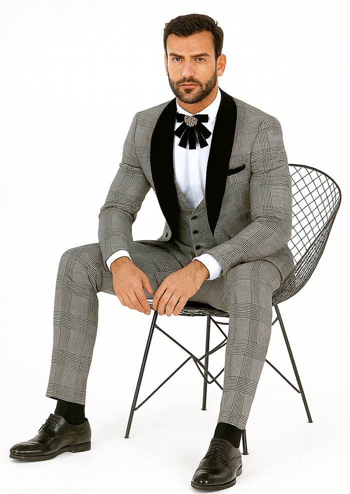 Rossi Man RM1295 Classic 3-Piece Smoking Tuxedo - Men’s Formalwear by USA Men's Outlet