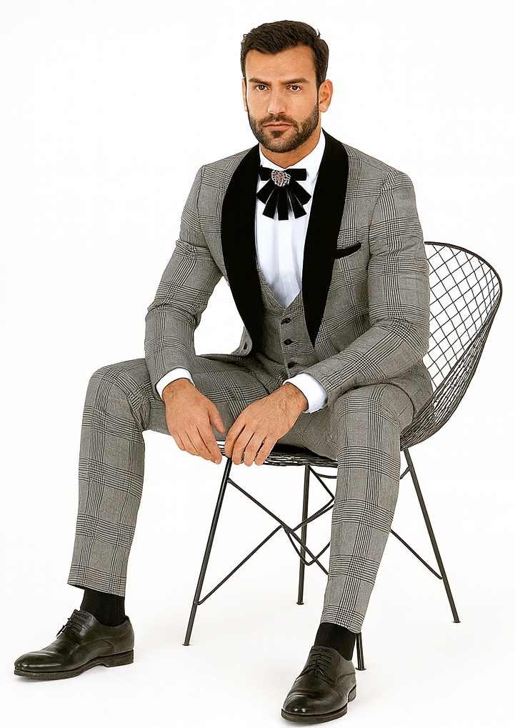 Rossi Man RM1295 Classic 3-Piece Smoking Tuxedo - Men’s Formalwear by USA Men's Outlet