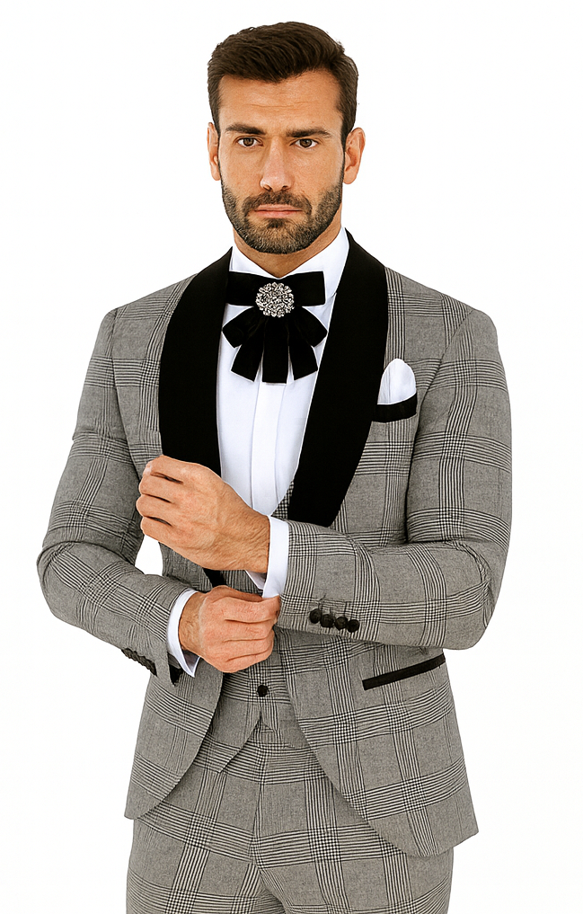 Rossi Man RM1295 Classic 3-Piece Smoking Tuxedo - Men’s Formalwear by USA Men's Outlet