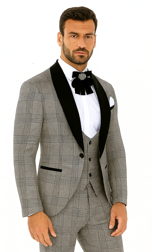 Rossi Man RM1295 Classic 3-Piece Smoking Tuxedo - Men’s Formalwear by USA Men's Outlet