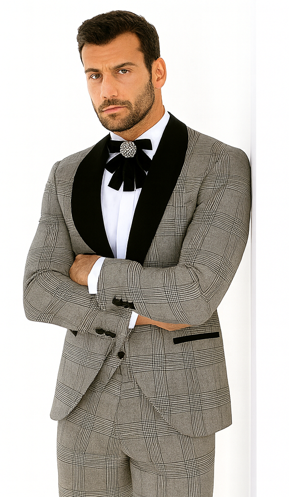 Rossi Man RM1295 Classic 3-Piece Smoking Tuxedo - Men’s Formalwear by USA Men's Outlet