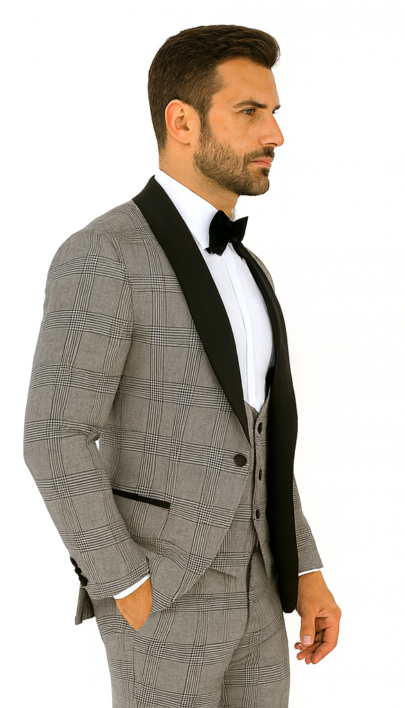 Rossi Man RM1295 Classic 3-Piece Smoking Tuxedo - Men’s Formalwear by USA Men's Outlet