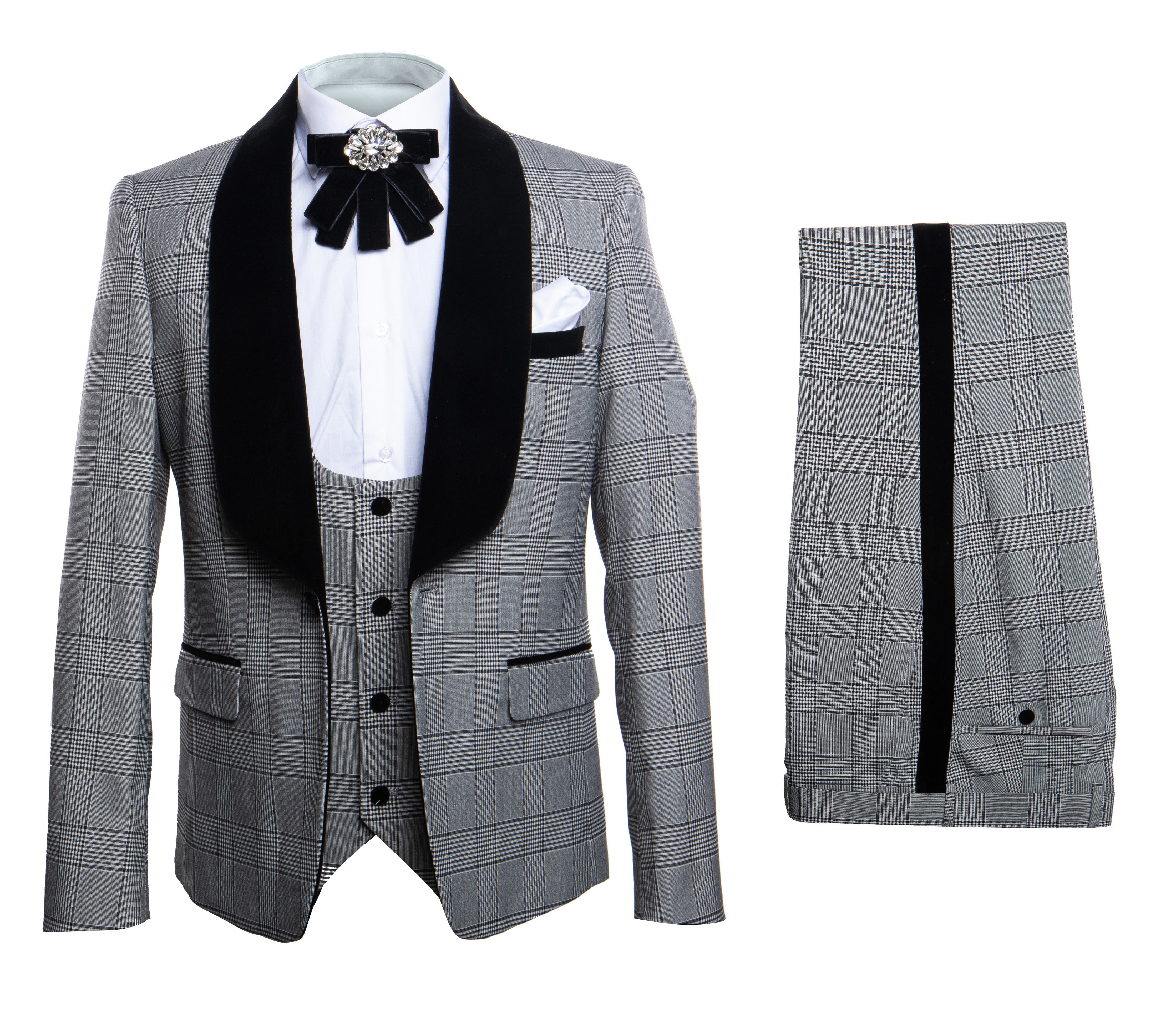 Rossi Man RM1295 Classic 3-Piece Smoking Tuxedo - Men’s Formalwear by USA Men's Outlet