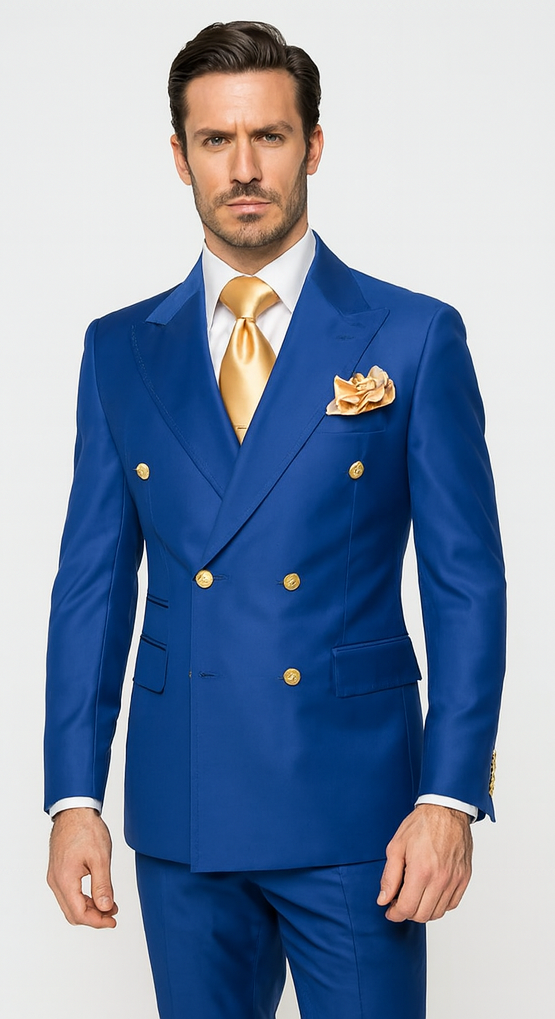 Rossi Man RM1375 - Milano Series Modern 3-Piece Suit for Men - Slim Fit Formalwear USA Men's Outlet