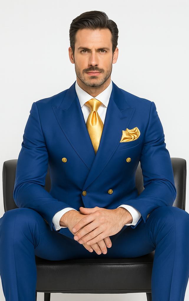 Rossi Man RM1375 - Milano Series Modern 3-Piece Suit for Men - Slim Fit Formalwear USA Men's Outlet