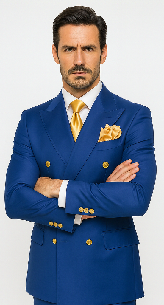 Rossi Man RM1375 - Milano Series Modern 3-Piece Suit for Men - Slim Fit Formalwear USA Men's Outlet