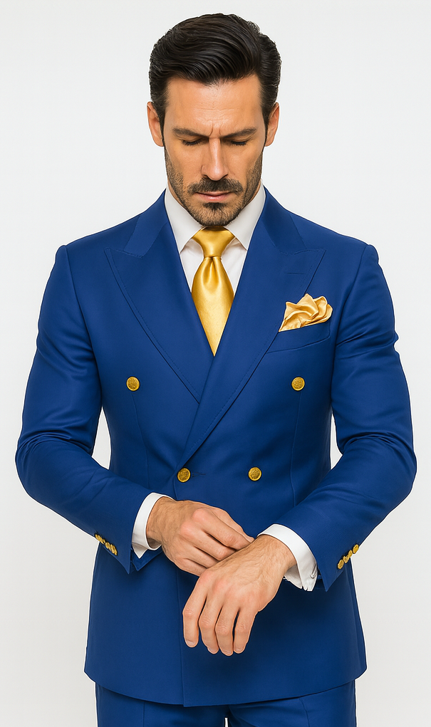 Rossi Man RM1375 - Milano Series Modern 3-Piece Suit for Men - Slim Fit Formalwear USA Men's Outlet